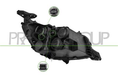 HEADLAMP LEFT H9+H18-ELECTRIC-WITH MOTOR-WITHOUT DAY RUNNING LIGHT-VALEO TYPE