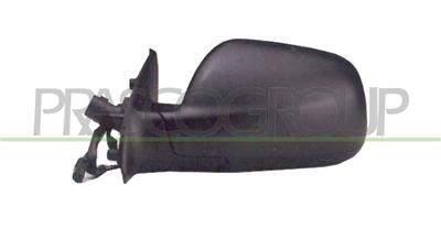 DOOR MIRROR LEFT-CABLE-BLACK-ASPHERICAL-CHROME