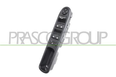 FRONT DOOR LEFT WINDOW REGULATOR PUSH-BUTTON PANEL-BLACK-4 SWITCHES-9 PINS