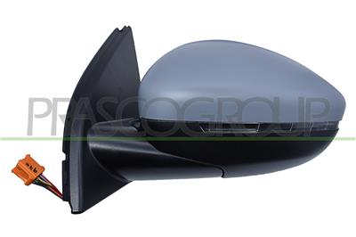DOOR MIRROR LEFT-ELECTRIC-PRIMED-HEATED-FOLDABLE-WITH LAMP-WITH AMBIENT LIGHT-CONVEX