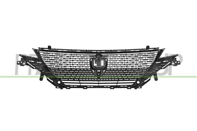 GRILLE DE CALANDRE-NOIRE-BRILLANTE-AVEC BORDS CHROMES-AVEC TROUS RADAR