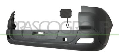 REAR BUMPER-PRIMED-WITH TOW HOOK COVER-WITH MOLDING HOLES