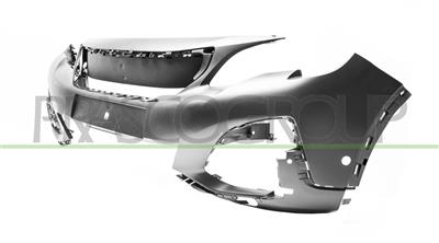 FRONT BUMPER-PRIMED-WITH TOW HOOK COVER-WITH HOLES FOR PARK ASSIST-WITHOUT AIR GUIDE-HALOGEN HEADLAMP