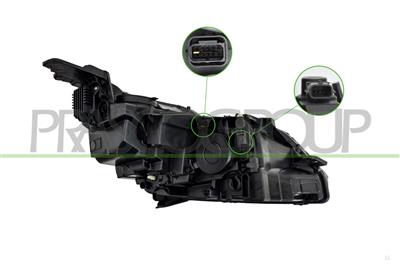HEADLAMP LEFT H7+HB3-ELECTRIC-WITH MOTOR-WITH DAY RUNNING LIGHT-LED