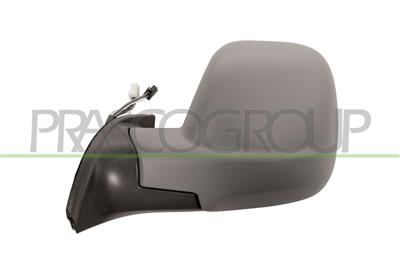 DOOR MIRROR LEFT-ELECTRIC-HEATED-PRIMED-CONVEX-CHROME