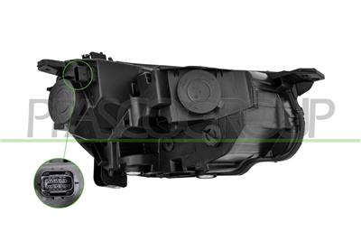 HEADLAMP LEFT H7+H1-ELECTRIC-WITH MOTOR-WITH DAY RUNNING LIGHT-LED