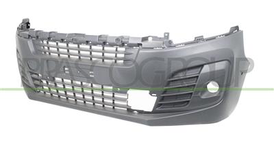 FRONT BUMPER-BLACK-TEXTURED FINISH-WITH FOG LAMP HOLES-WITH TOW HOOK COVER-WITH PDC AND PARK ASSIST+SENSOR HOLDERS-WITH OBSTACLE DETECTOR HOLE MOD. VAN