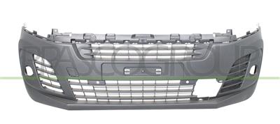 FRONT BUMPER-BLACK-TEXTURED FINISH-WITH FOG LAMP HOLES-WITH TOW HOOK COVER-WITH PDC AND PARK ASSIST+SENSOR HOLDERS-WITH OBSTACLE DETECTOR HOLE MOD. VAN