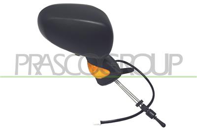 DOOR MIRROR RIGHT-CABLE-BLACK-WITH SENSOR-WITH LAMP-CONVEX 4H4P