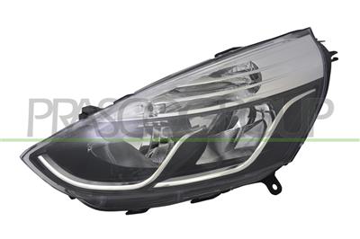 PROIETTORE SINISTRO H1+H7-ELETTRICO-CON MOTORE-NERO-BORDO CROMATO