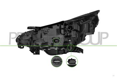 PHARE DROIT-ELECTRIQUE-SANS MOTEUR-AVEC BORD CHROME'-LED