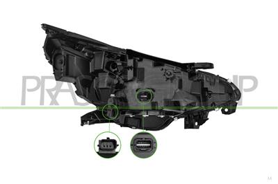 PROIETTORE SINISTRO-ELETTRICO-SENZA MOTORE-CON BORDO CROMATO-LED