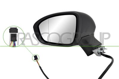 RETROVISORE SINISTRO-ELETTRICO-NERO-TERMICO-CON FANALE-ASFERICO-7 PINS