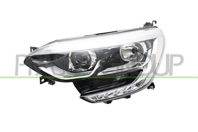 HEADLAMP LEFT H7+H7 ELECTRIC-WITHOUR MOTOR-WITH DAY RUNNING LIGHT-CHROME RIM-LED