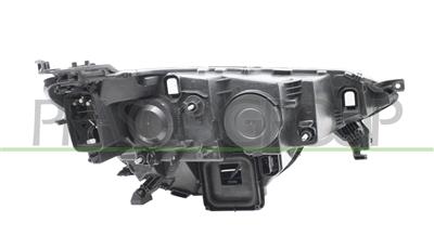 PROIETTORE DESTRO H7+H7-ELETTRICO-SENZA MOTORE-CON LUCE DIURNA-BORDO NERO-LED