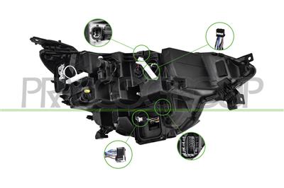 SCHEINWERFER LINKS OHNE LWR-MIT MOTOR-MIT TAGFAHRLICHT-LED MIT RICHTUNGSFUNKTION