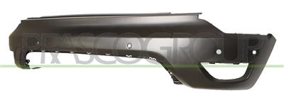 REAR BUMPER-BLACK-TEXTURED FINISH-WITH TOW HOOK COVER-WITH PDC+SUPPORTS-WITH PARK ASSIST