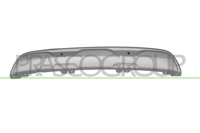 REAR BUMPER SPOILER-SILVER-WITH PDC+SENSOR HOLDERS