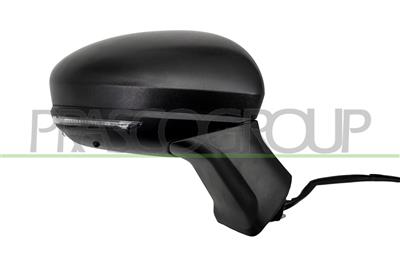 DOOR MIRROR RIGHT-ELECTRIC-HEATED-BLACK-WITH SENSOR-WITH LAMP-ASPHERICAL-9 PINS