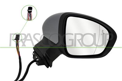 DOOR MIRROR RIGHT-ELECTRIC-HEATED-PRIMED-FOLDABLE-WITH SENSOR-WITH LAMP-WITH BLIS-ASPHERICAL-12 PINS