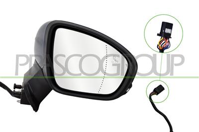 RETROVISORE DESTRO-ELETTRICO-CON PRIMER-TERMICO-CHIUDIBILE-CON FANALE-CON SONDA-CON BLIS-ASFERICO-12 PINS