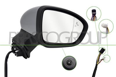 SPIEGEL RECHTS-ELEKTRISCH-HEIZBAR-GRUNDIERT-ABKLAPPBAR-MIT BLINKER-MIT SENSOR-MIT BLIS-MIT KAMERA-ASPHAERISCH-16 PINS