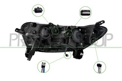 PROIETTORE DESTRO H7+H7-ELETTRICO-CON MOTORE-CON LUCE DIURNA