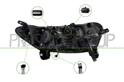 PROIETTORE SINISTRO H7+H7-ELETTRICO-CON MOTORE-CON LUCE DIURNA