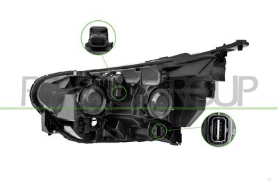 PROIETTORE DESTRO H7-ELETTRICO-CON MOTORE-CON LUCE DIURNA-LED