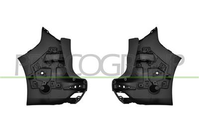 SET OF REAR BUMPER END CUP-(RIGHT+LEFT)-BLACK-SMOOTH TO BE PRIMED-WITH PDC HOLE-(2 PIECES)