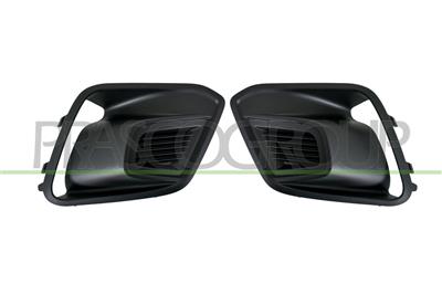SET OF FRONT BUMPER GRILLES-BLACK-WITHOUT FOG LAMP HOLES-(RIGHT+LEFT)
