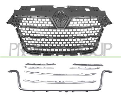 GRILLE CALANDRE NOIRE STRUCTURE' AVEC MOULURES CHROMEES