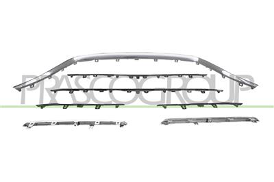 GRIGLIA RADIATORE-NERA-CON 3 MODANATURE CROMATE E 4 MODANATURE NERE-LUCIDE