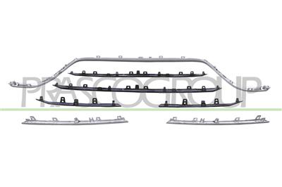 GRILLE CALANDRE NOIRE AVEC 3 MOULURES CHROMEES ET 4 MOULURES NOIRE-BRILLANTE