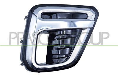 BUMPER GRILLE RIGHT-BLACK-GLOSSY-WITH FOG LAMP HOLE-WITH CHROME FRAME