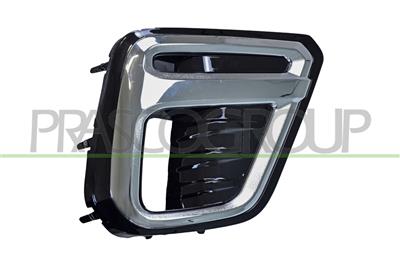 BUMPER GRILLE RIGHT-BLACK-GLOSSY-WITH FOG LAMP HOLE-WITH CHROME FRAME