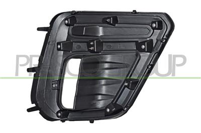 BUMPER GRILLE LEFT-BLACK-WITH FOG LAMP HOLES-WITH BLACK-GLOSSY FRAME