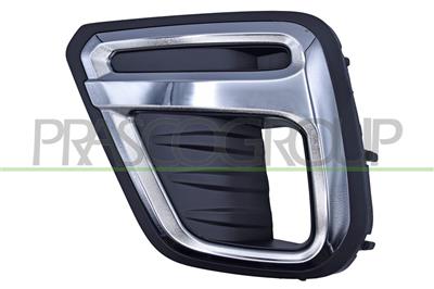 BUMPER GRILLE LEFT-BLACK-WITH FOG LAMP HOLE-WITH CHROME FRAME