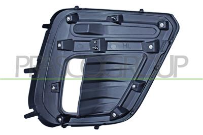 BUMPER GRILLE LEFT-BLACK-WITH FOG LAMP HOLE-WITH CHROME FRAME