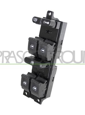 FRONT DOOR LEFT WINDOW REGULATOR PUSH-BOTTON PANEL-BLACK-4 SWITCHES-9 PINS