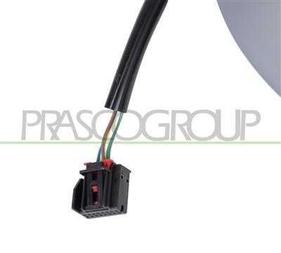 DOOR MIRROR RIGHT-ELECTRIC-PRIMED-HEATED-WITH LAMP-CONVEX-6 PINS