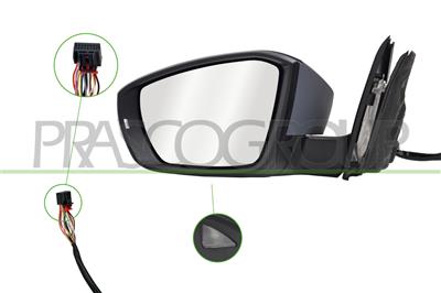 RETROVISORE DESTRO-ELETTRICO-CON PRIMER-TERMICO-CHIUDIBILE-CON FANALE-CON LUCE CORTESIA-CON MEMORIA-CON OSCURAMENTO AUTOMATICO-CONVESSO-15 PINS