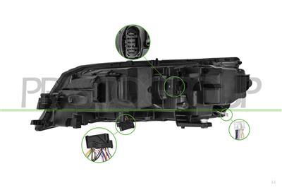 HEADLAMP RIGHT-ELECTRIC-WITH MOTOR-WITH DAY RUNNING LIGHT-LED