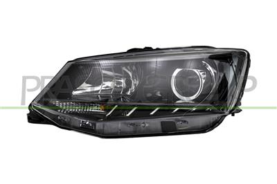 OPTICA IZQUIERDA H7+H7 ELECTRICA-CON MOTOR-CON LUZ DIURNA-NEGRA-LED