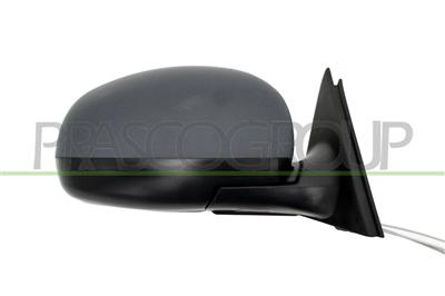 DOOR MIRROR RIGHT-WITH CABLE-BLACK-WITH LAMP-CONVEX-2 PINS
