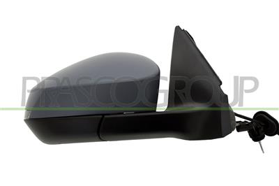 DOOR MIRROR RIGHT-WITH CABLE-PRIMED-WITH LAMP-CONVEX-2 PINS