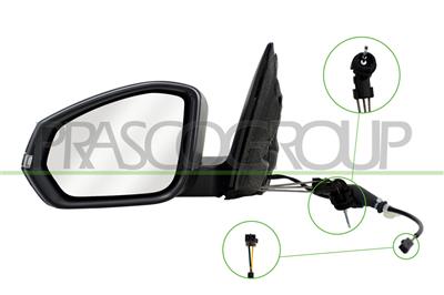 RETROVISORE SINISTRO-A CAVI-CON PRIMER-CON FANALE-CONVESSO-2 PINS