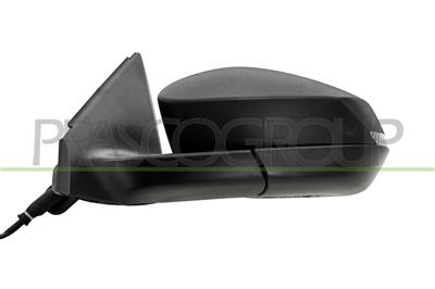 DOOR MIRROR LEFT-ELECTRIC-BLACK-HEATED-WITH LAMP-CONVEX-6 PINS