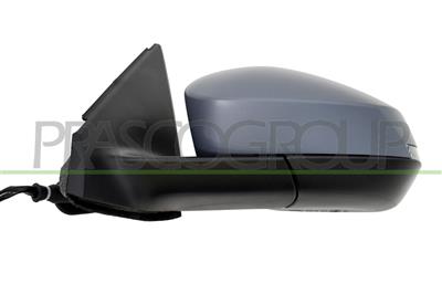 DOOR MIRROR LEFT-ELECTRIC-PRIMED-HEATED-WITH LAMP-CONVEX-6 PINS