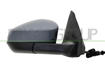 DOOR MIRROR RIGHT-ELECTRIC-PRIMED-HEATED-FOLDABLE-WITH LAMP-CONVEX-8 PINS
